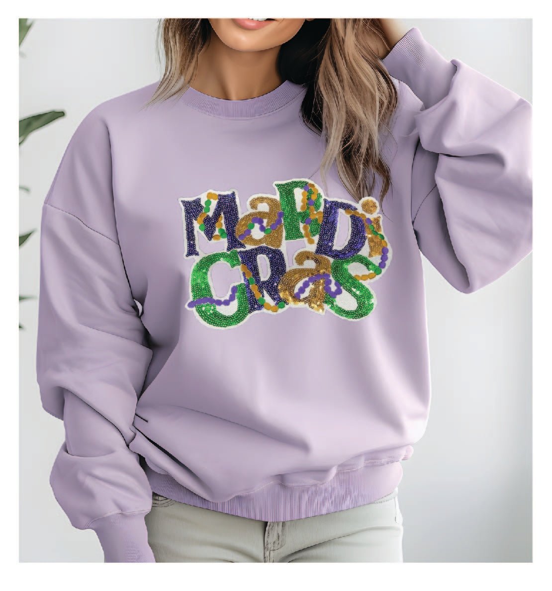 Mardi Gras Sequin Sweatshirt - Grit & Grace Designs