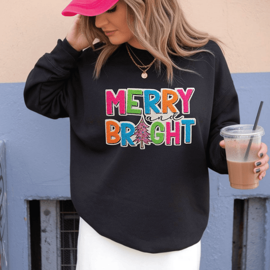 Merry & Bright Sweatshirts (2 - Colors) - Grit & Grace Designs