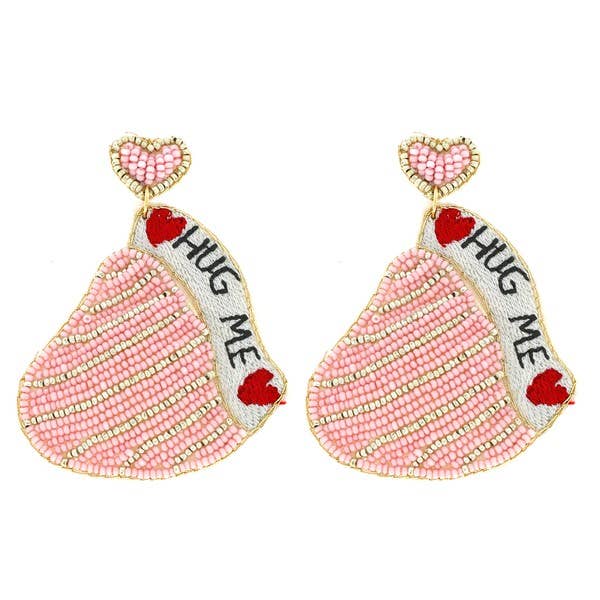 MESSAGE CHOCOLATE VALENTINE CANDY BEADED EARRINGS 42 - Grit & Grace Designs