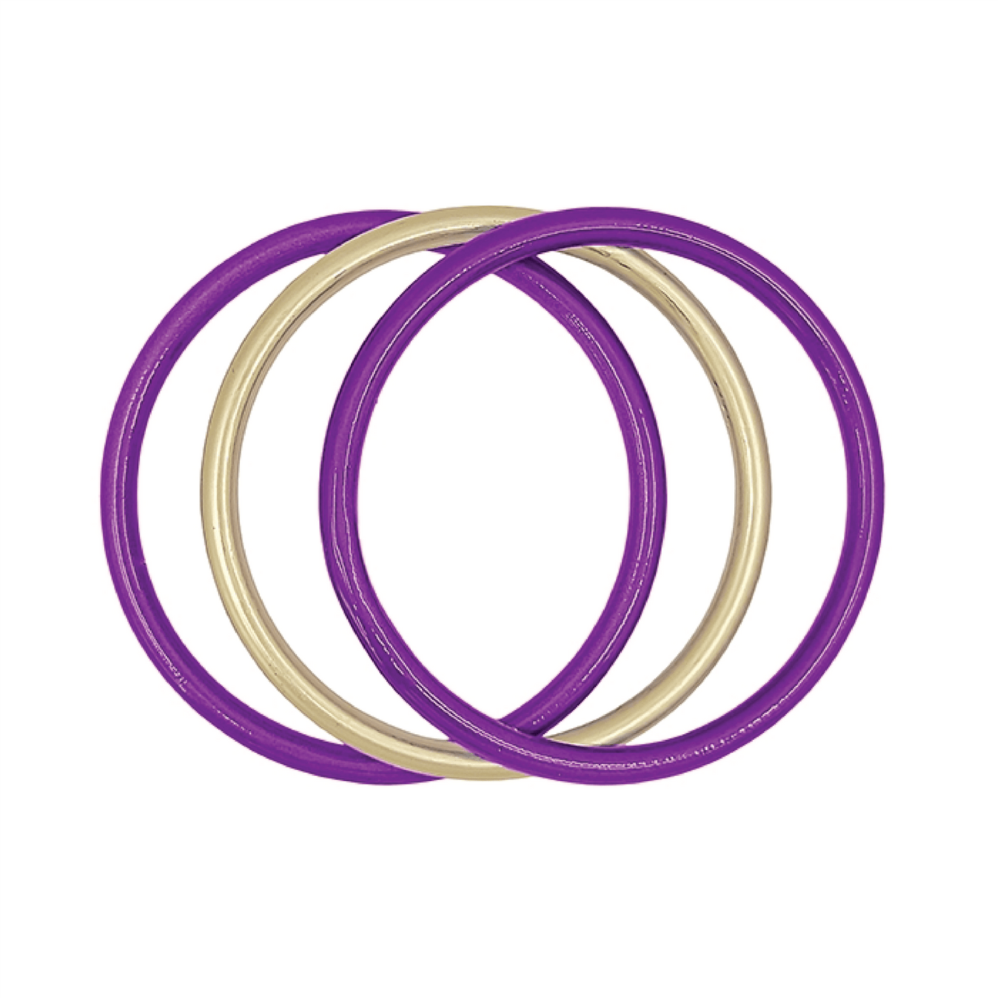 Purple Metallic & Gold 3 Bangle Bracelets - Grit & Grace Designs