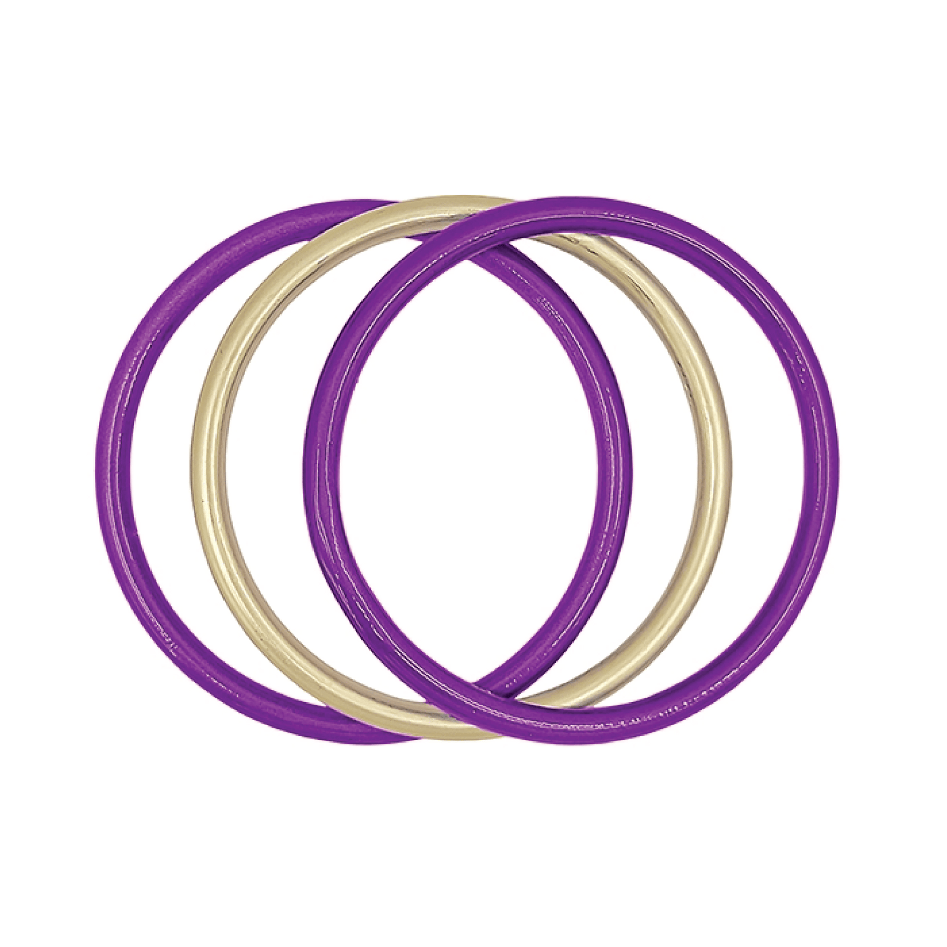 Purple Metallic & Gold 3 Bangle Bracelets - Grit & Grace Designs