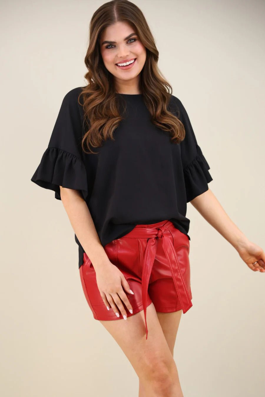 Rebecca Ruffle Sleeve Top - Grit & Grace Designs