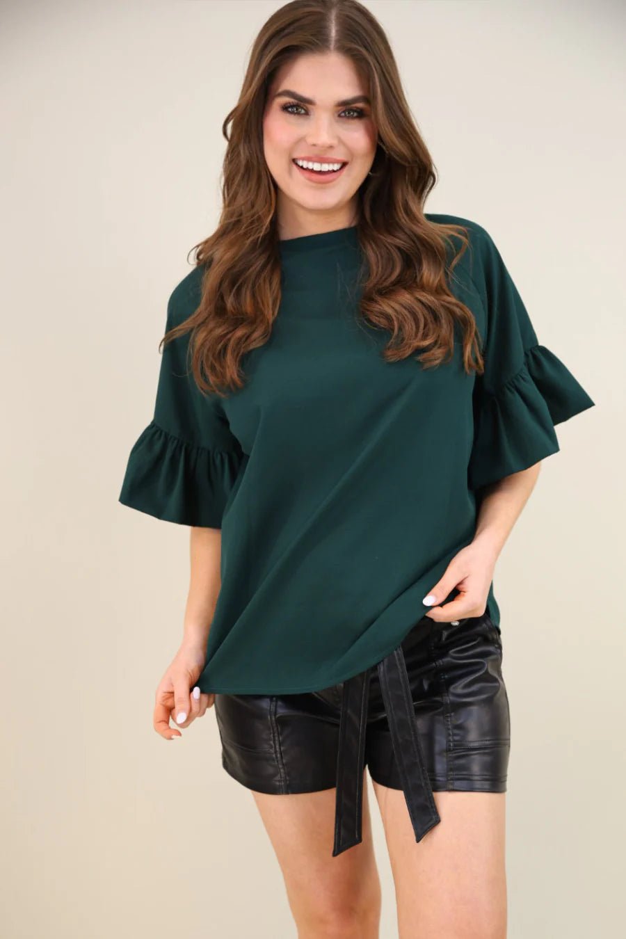 Rebecca Ruffle Sleeve Top - Grit & Grace Designs