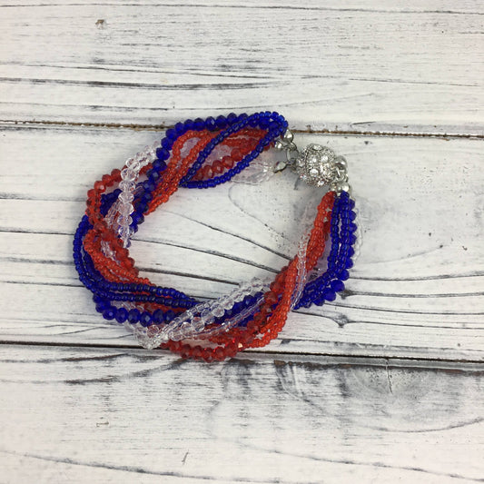 Red White and Blue magnet clasp bracelet - Grit & Grace Designs