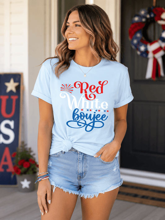 Red White & Boujee Tee - Grit & Grace Designs