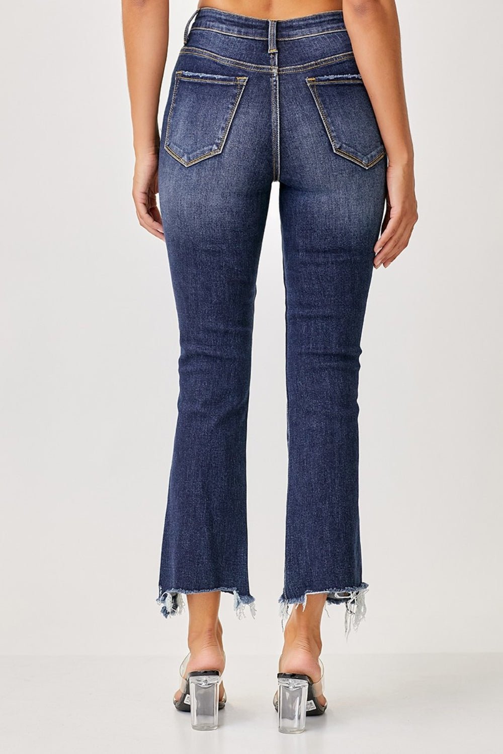 Risen Full Size Frayed Hem Cropped Straight Jeans - Grit & Grace Designs