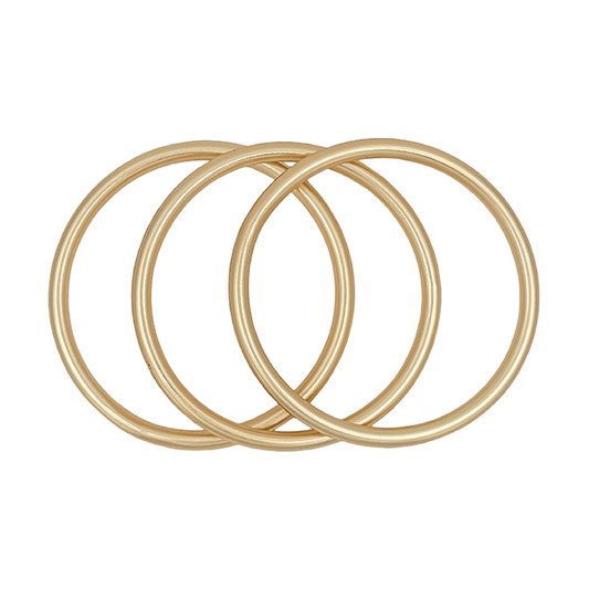 Shiny Gold Set of 3 Bangle Bracelets - Grit & Grace Designs