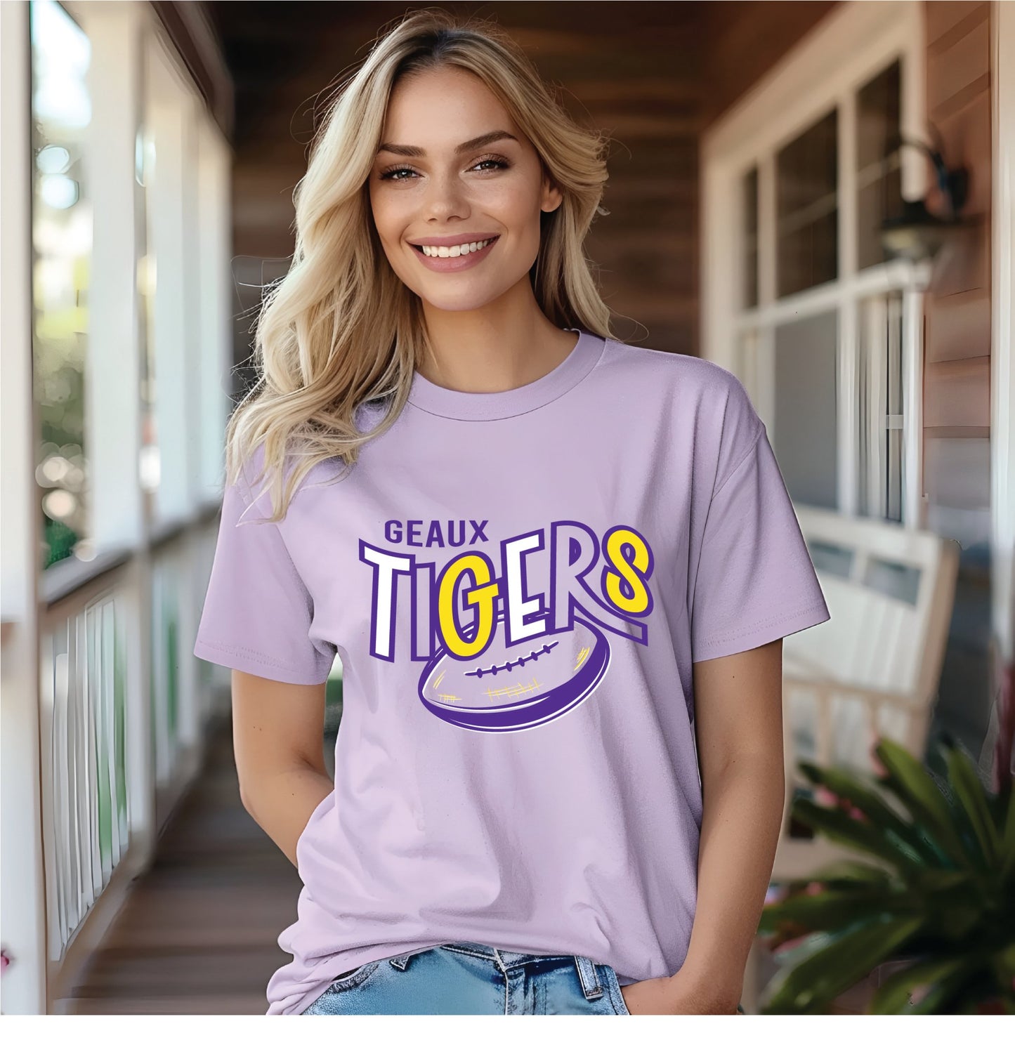 Tiger Football Tee - Grit & Grace Designs