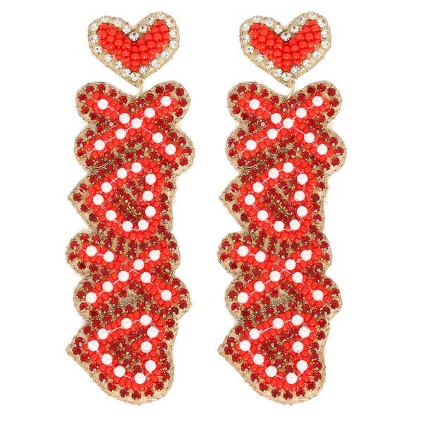 XOXO JEWELED BEADED VALENTINE LETTER EARRINGS E13820 - Grit & Grace Designs