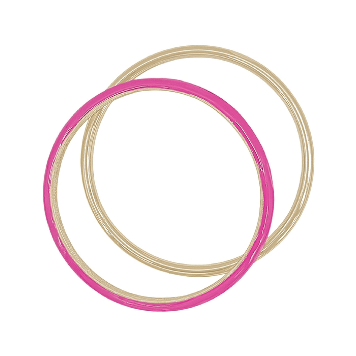 Lavender, Pink or Teal Color Coated Metal and Gold Set of 2 Bangles - Grit & Grace Designs